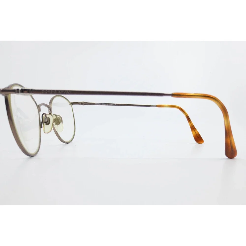 Giorgio Armani 132 750 Bronze Metal Round Eyeglasses Frames Italy 49-19-135